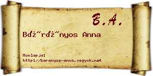 Bárányos Anna névjegykártya