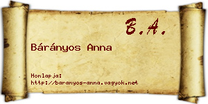 Bárányos Anna névjegykártya